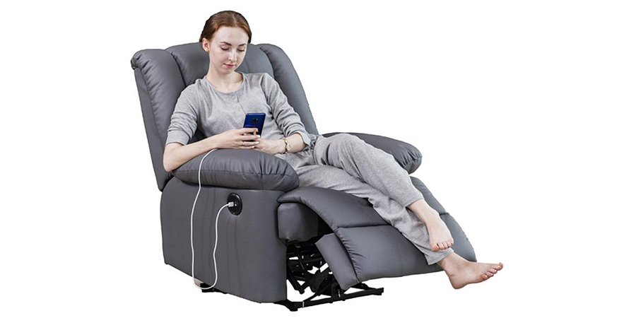 Recliner chair with USB charging port