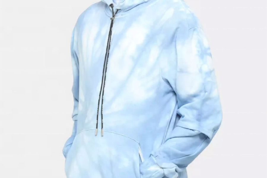 Patterned pull-over hoodie ideal for sportswear