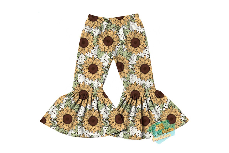 Bottom pant for girls with sunflower prints