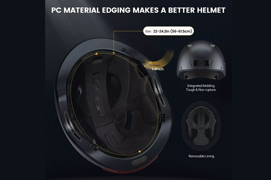 A removable inner lining of an off-road motorcycle helmet