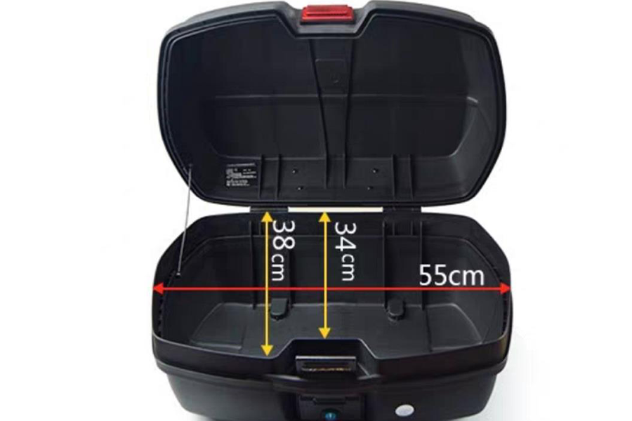 Black PP/PC tail box for motorcycles