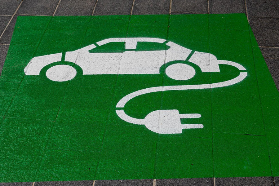 Symbol for electric car charging