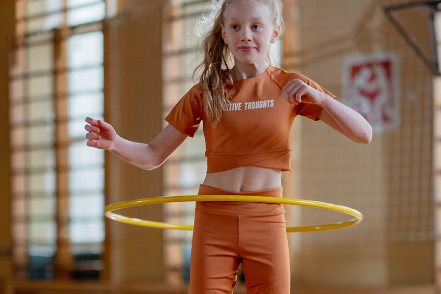 Orange color sportswear for kids