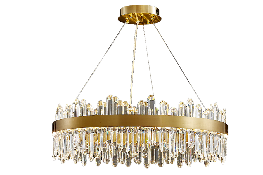 Post-modern round LED crystal chandelier