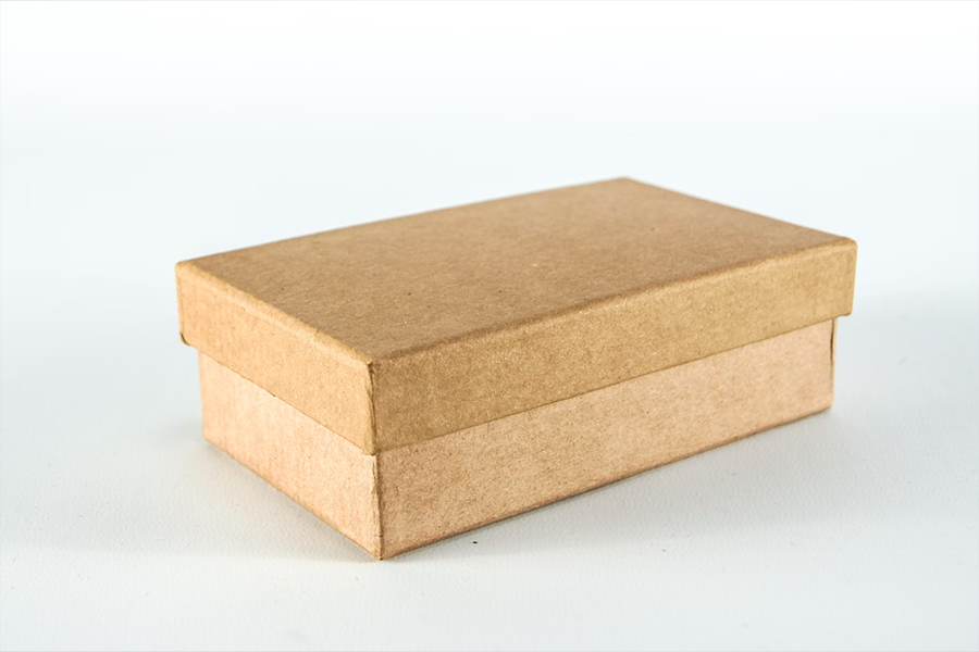 Simple and unadorned rectangular cardboard box