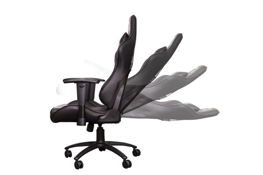 Ergonomic chair with wheels, and swivel and reclining functions