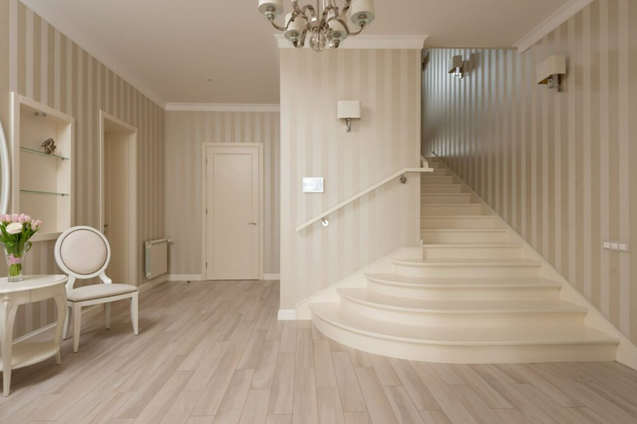 Geometric interior design of wallpaper trends