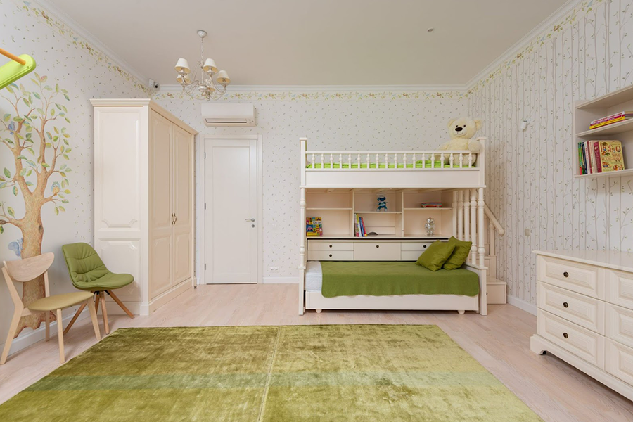 Children’s room with high-quality vine wallpaper