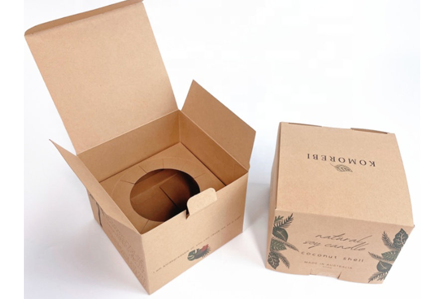 Biodegradable gift box in light brown