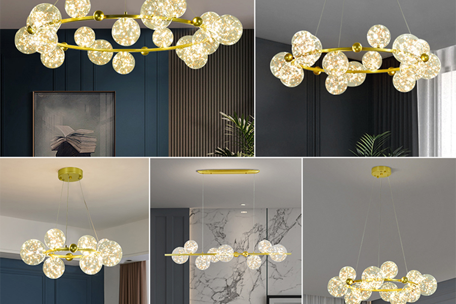 Glass ball luxury modern LED chandelier