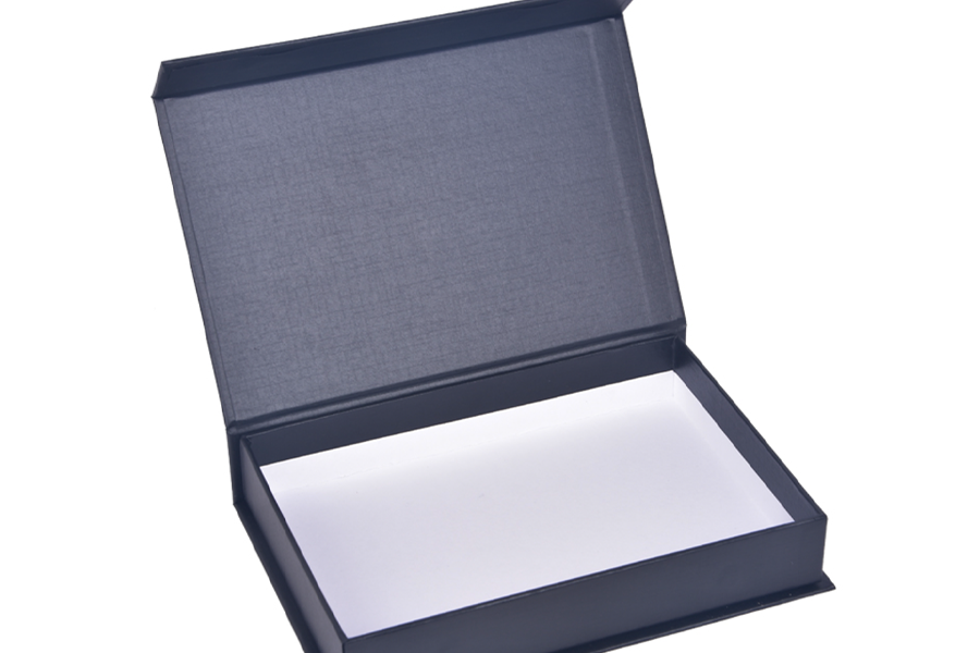 Magnetic folding gift box in slate gray