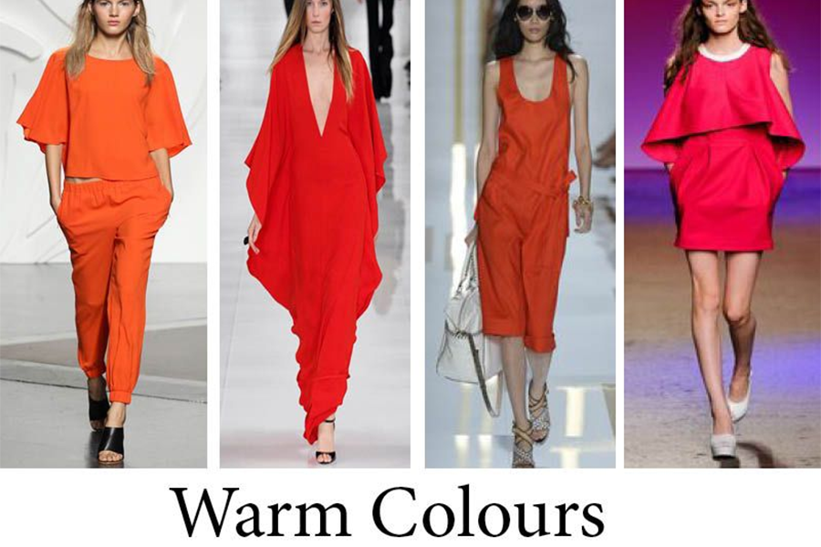 Women wearing warm colors