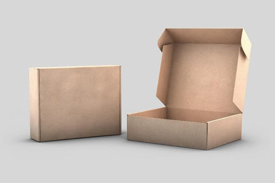 Folding corrugated cardboard boxes with lid