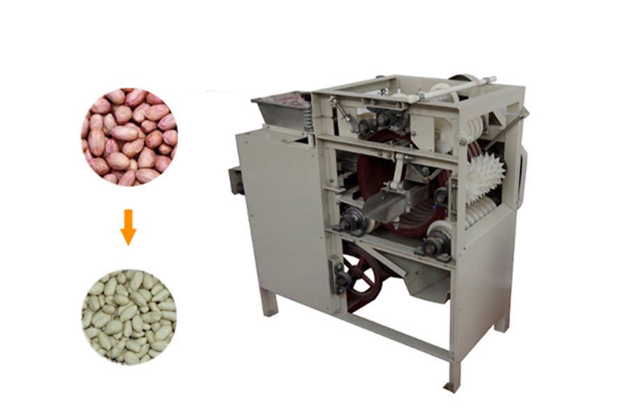 Cocoa Peeling Machine Featuring A Before And After Of Product