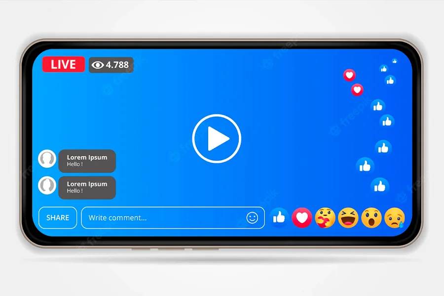 Smartphone showing Facebook live streaming