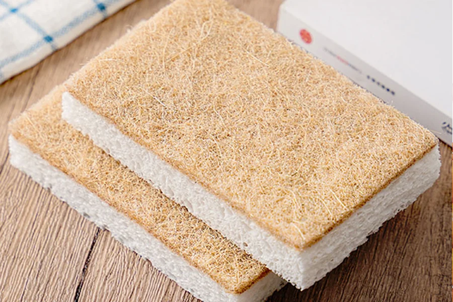 Two biodegradable cellulose washing sponges