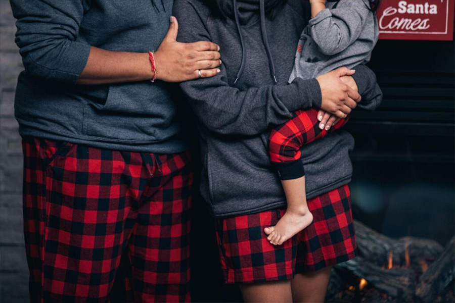 A Family Wearing Matching Pajamas