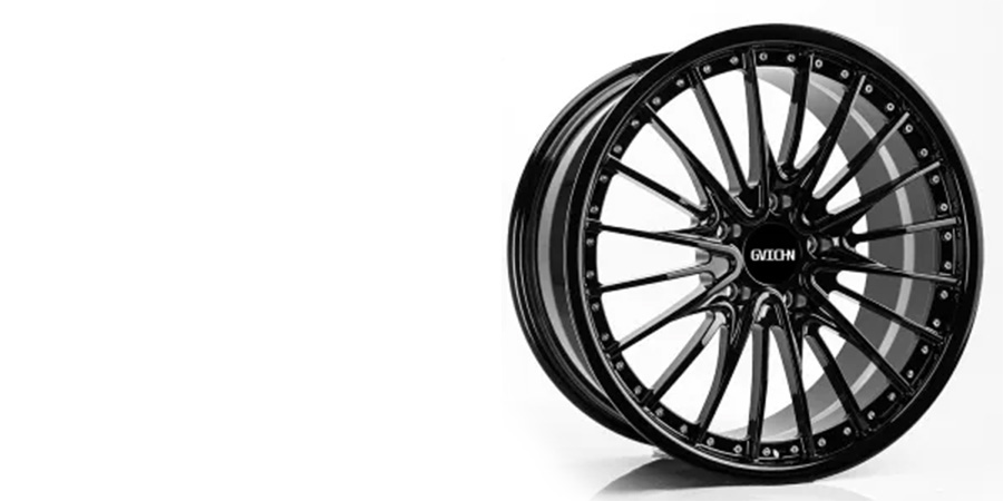 A wheel with all black finishes