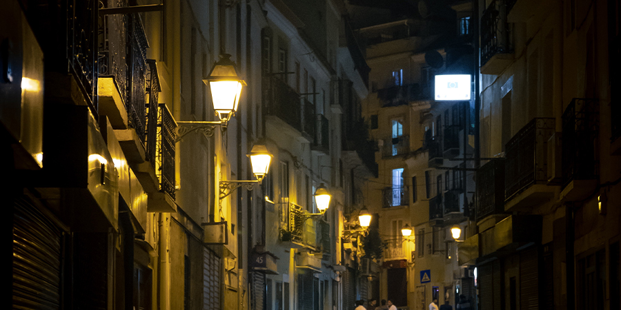 Classical Street Lamp On The Street At Night
