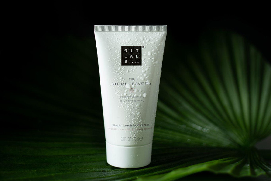 Close-up of a body cream with blurred background