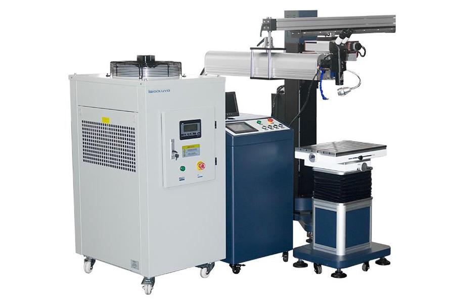 Continuous-wave laser welding machine on a white background