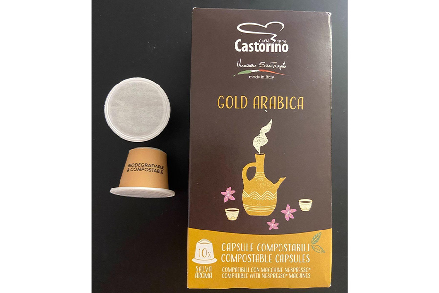 Gold Arabica compostable coffee capsules