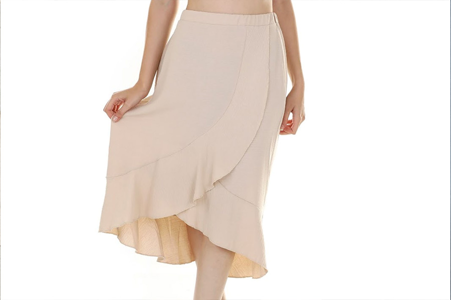 Light pink long wrap skirt