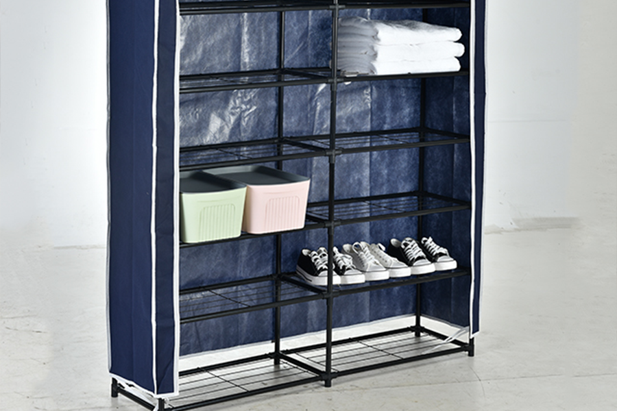 Shoe shelf with nonwoven cover
