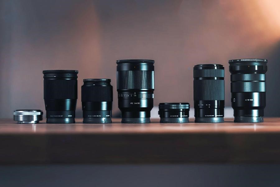 Wide selection of different-size lenses