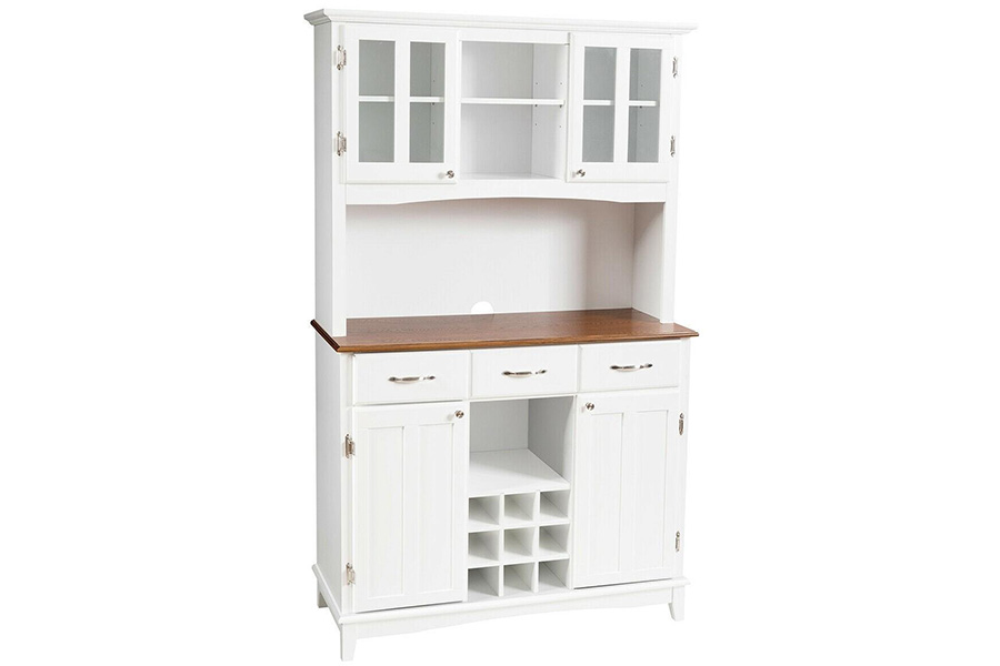 An example of a custom white kitchen storage cabinet