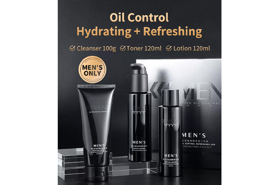 Example of a simple set of men's skincare products
