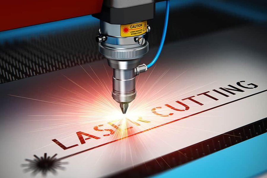 illustration of laser cutting as a template