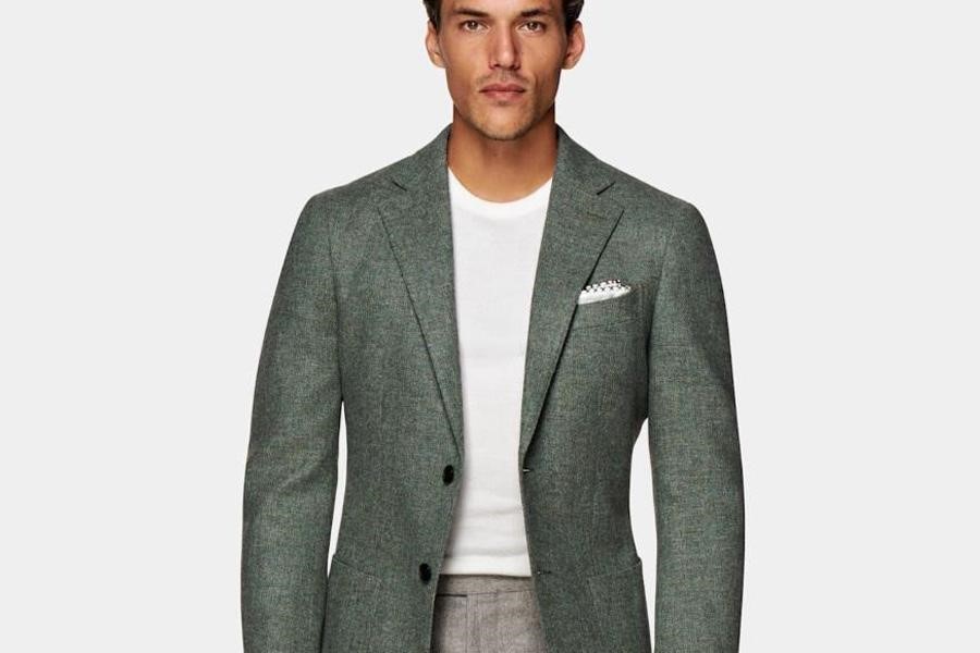 Man wearing a green suit jacket