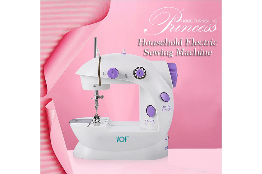 Mini electric double stitches sewing machine