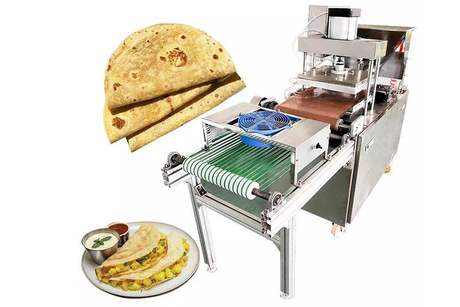 Tortilla making machine on a white background