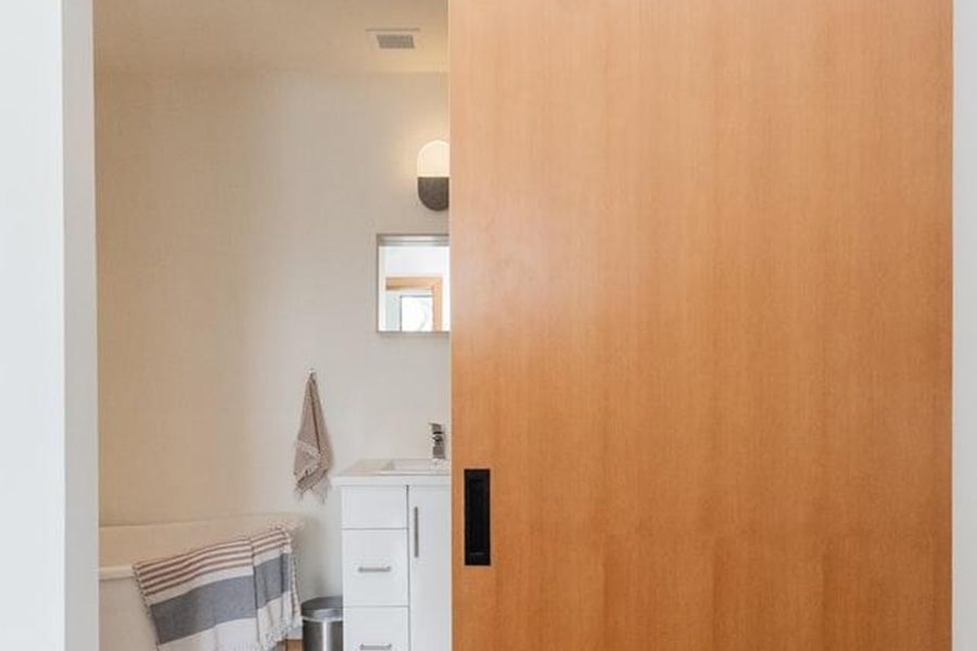 A brown color sliding door 