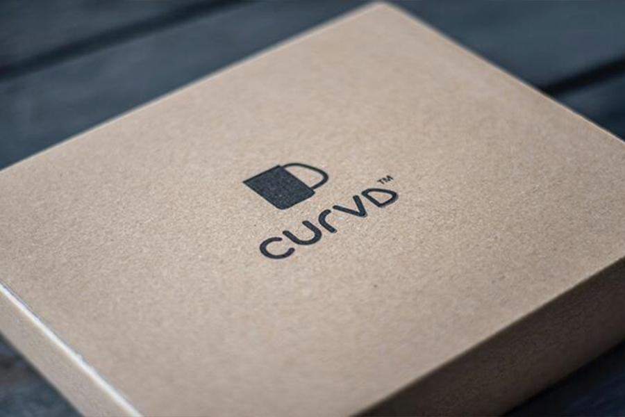 A cardboard gift box with customized company logo