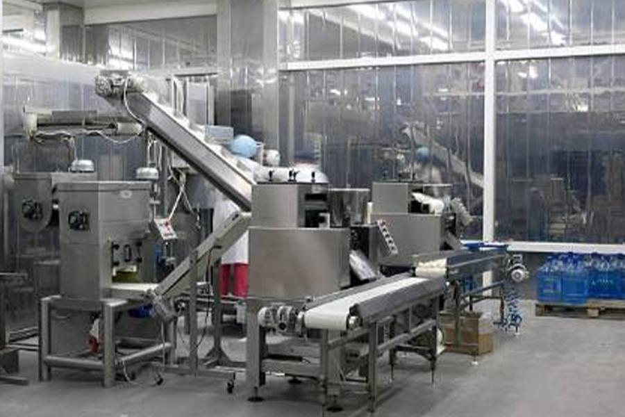 Fruit processing machine in a factory