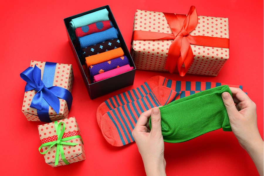 Gift set with colorful socks