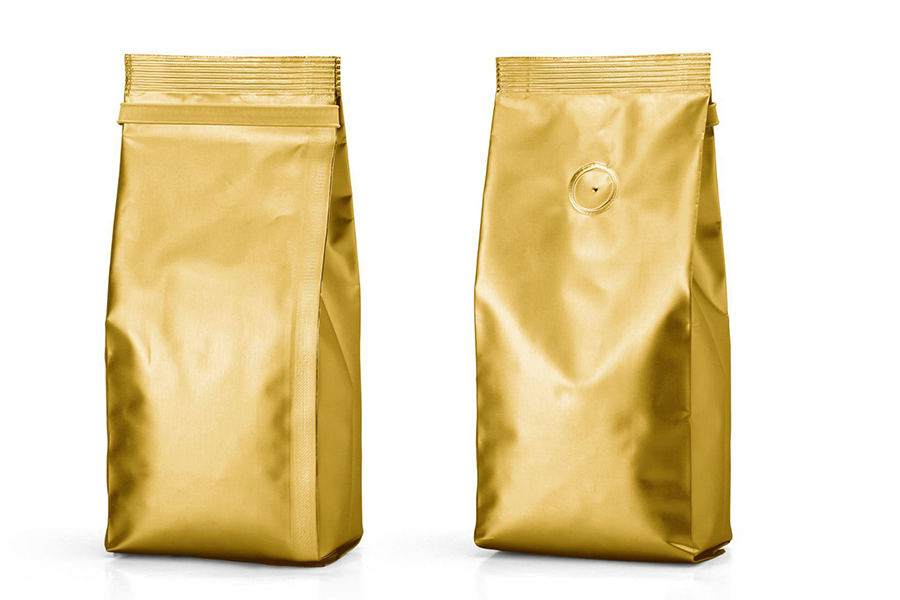 Gold back valve plastic paper bags