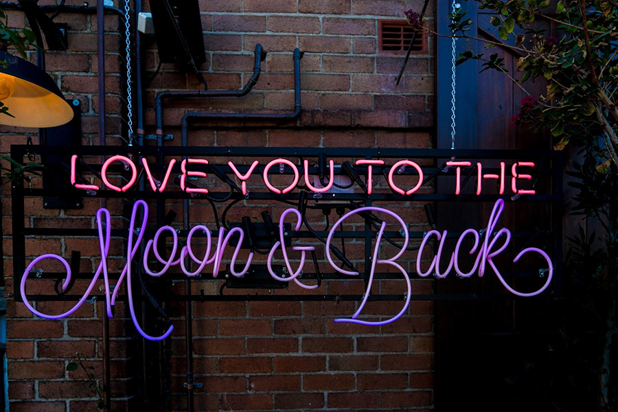 Love you to the moon and back neon sign