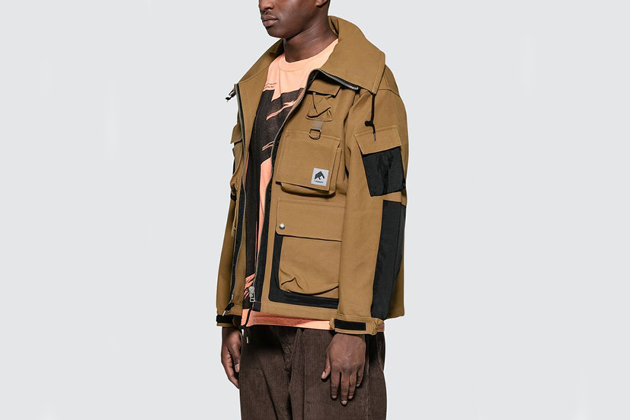 Man wearing a brown utility jacket