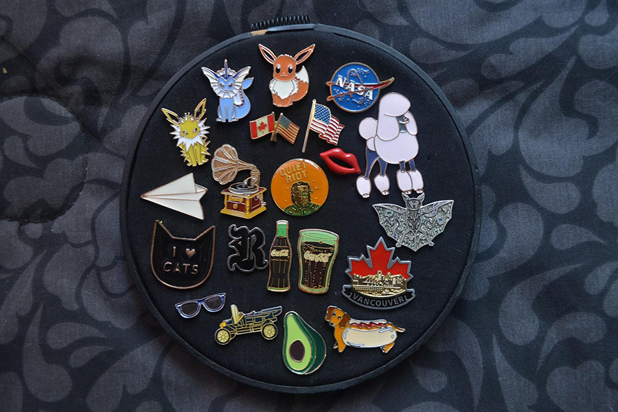 A mix of different badges