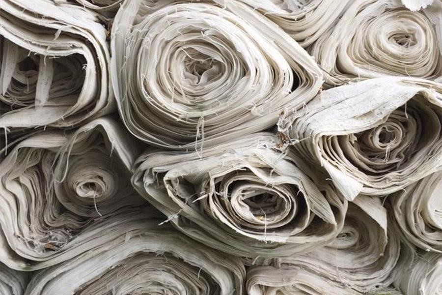 Several rolls of organic fabric