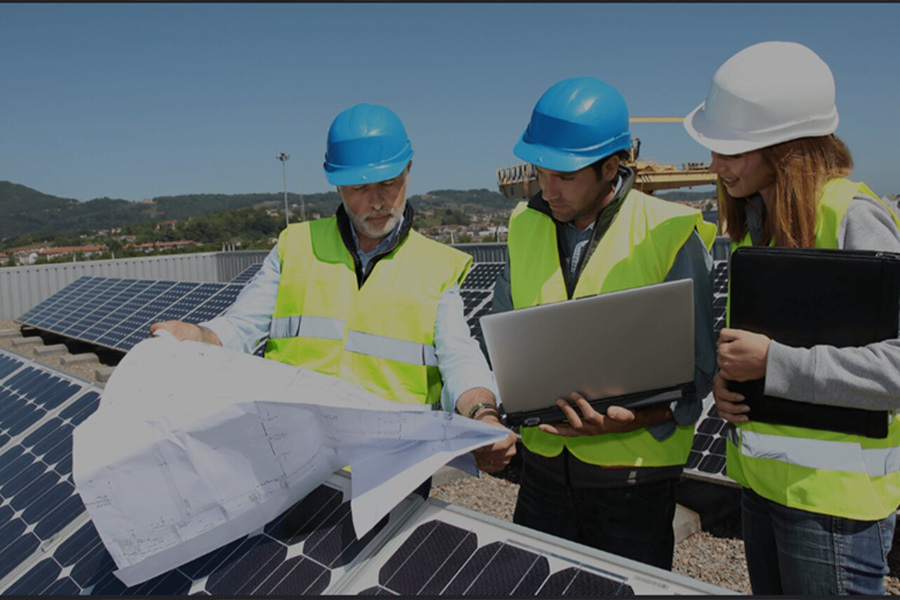 Solar power plant technical team