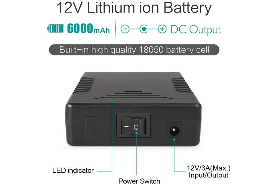 12V lithium-ion battery pack with DC outputs
