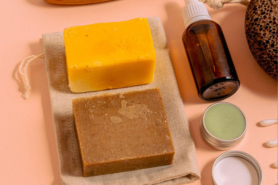 A collection of eco-friendly personal care items
