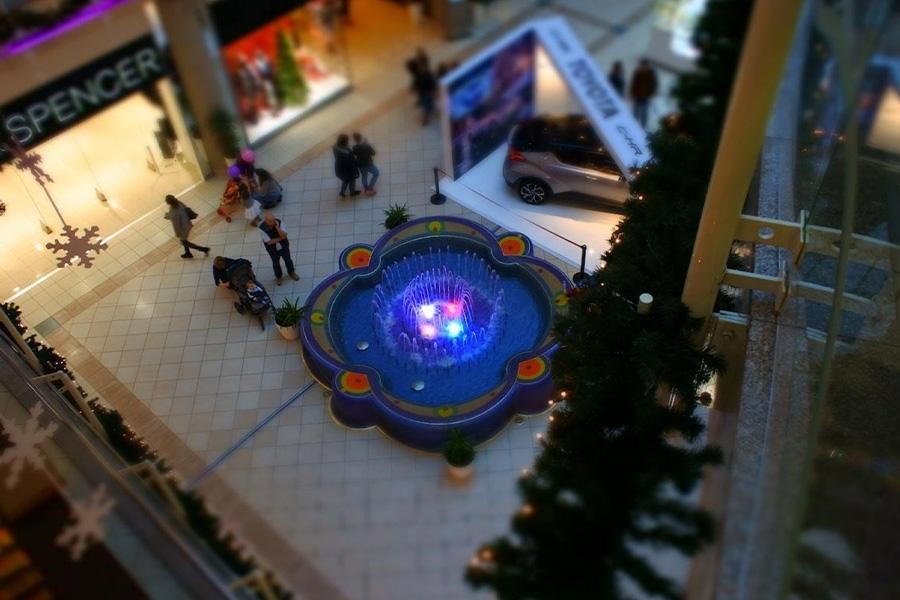 Indoor water fountain with LED lighting