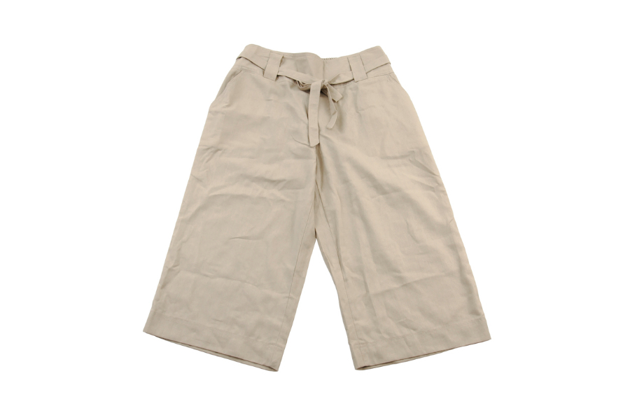 Loose-fit cotton drawstring trouser in unbleached linen