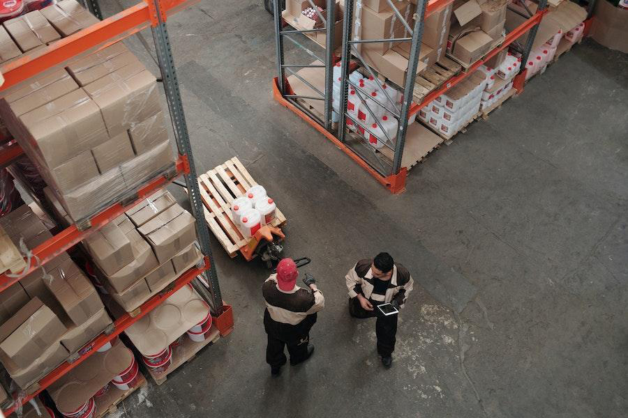 Men working in a warehouse